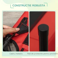 PawHut Saltea estivala pliabila pentru caini pana la 18kg de exterior si interior pat pentru animale 76x61x18cm rosu(m-4)