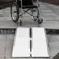 HOMCOM 6ft Folding Aluminum Wheelchair Ramp Scooter Portable Mobility Assist Suitcase Access Aid Disabled(m-10)