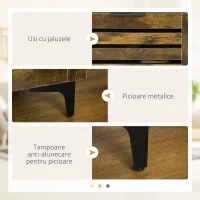 HOMCOM Comoda TV pentru televizoare cu diagonala de pana la 65'', consola TV cu sertar, usi si rafturi de depozitare pentru sufragerie, dormitor, maro rustic(m-6)