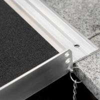 HOMCOM 5ft Aluminium Duo Wheelchair Ramp Pushchair Mobility Assistance Folding w/ Carry Handle Locking Chain Portable 152L x 72W cm(m-6)