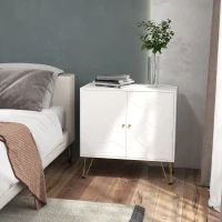 HOMCOM Storage Cabinet Slim Sideboard with Golden Hairpin Legs Adjustable Shelves for Living Room Dining Room Hallway White(m-10)