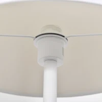 HOMCOM Stehlampe Stehleuchte mit 3 drehbaren Etagen elegant klassisch für Wohnzimmer Schlafzimmer Büro Stahl Gummiholz T/C-Gewebe Marmor Weiß+Natur 38 x 38 x 155 cm(m-8)