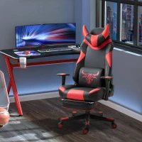 Vinsetto High-Back Gaming Chair, Racing Style Gamer Chair, Faux Leather Computer Chair with Footrest, Wheels, Red(m-10)