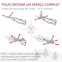 HOMCOM Sapin de Noël artificiel 200 branches avec pied croix en bois amovible - Ø 62 x 120H cm - vert(m-6)