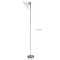 HOMCOM zilver- en crèmewitte vloerlamp ziet eruit als een schoonheid die stilstaat als hij brandt, een Victoria Secret-supermodel dat nu voor je staat - bestel nu bij Aosom! Gratis verzending. Topkwaliteit tegen de beste prijs.(m-3)