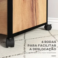 Vinsetto Bloco de Gavetas com Fechadura Rodas 2 Gavetas Barra Suspensa para Papéis A4 e Carta e 2 Chaves 44x40x66,5 cm  Marrom Rústico(m-6)