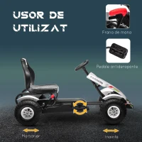 Homcom Kart Pedale Copii – Scaun Reglabil, Roti Gonflabile(m-5)