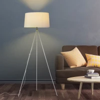 HOMCOM staande lamp vloerlamp stalamp tripod metaal Scandinavisch(m-2)