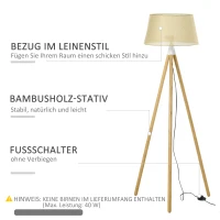 HOMCOM Stehlampe Stehleuchte Standleuchte mit Bambus Holz-Stativ modern künstlerisch für das Wohnzimmer Schlafzimmer PVC ABS 67x 67 x 154 cm(m-5)