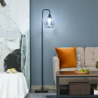 Nowoczesna Lampa Podłogowa w Stylu Industrialnym z Marmurową Podstawą HOMCOM, Czarny(m-2)