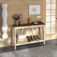 HOMCOM Mesa Consola Mesa Recibidor Mueble de Entrada con Estante de Almacenamiento para Salón Dormitorio 120x36x81 cm Roble(m-2)