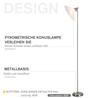 HOMCOM zilver- en crèmewitte vloerlamp ziet eruit als een schoonheid die stilstaat als hij brandt, een Victoria Secret-supermodel dat nu voor je staat - bestel nu bij Aosom! Gratis verzending. Topkwaliteit tegen de beste prijs.(m-6)