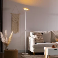 HOMCOM Stehleuchte, Deckenfluter, smarte Steuerung per App oder Sprache, viele Farben, Stahl, 25 x 25 x 168cm(m-2)