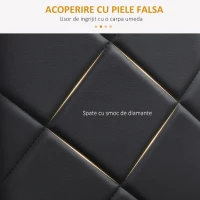HOMCOM Set de 4 scaune de sufragerie cu spatar inalt, moderne din piele artificiala si otel, 41x50x97cm, negru(m-5)