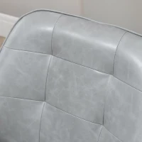 HOMCOM Scaun în Stil Industial cu Spătar din Piele Ecologică și Metal, 61x58x84 cm, Gri(m-7)