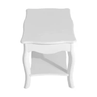 HOMCOM Mesa de Centro de Salón y Comedor de Estilo Elegante tipo Mesita de Café Auxiliar con Estantería color Blanco 94x44x42cm HOMCOM(m-6)