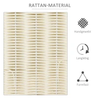 PawHut Katzenhöhle aus Rattan mit Kissen Katzenschlafplatz Rattan Katzenkorb Katzenhaus Katzenhütte Katzenbett Haustierbett für Katzen bis 4,5 kg  36 x 36 x 40 cm Beige+Weiß+Natur(m-6)