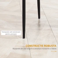 HOMCOM Set de 4 scaune de sufragerie cu spatar inalt, moderne din piele artificiala si otel, 41x50x97cm, negru(m-7)