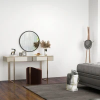 HOMCOM Specchio Rotondo da Parete Moderno in Lega di Alluminio, Ø61cm Nero(m-7)