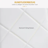 HOMCOM 4-delige set Stoelen, Eetkamerstoelen, Keukenstoelen, 41 cm x 50 cm x 97 cm, Wit(m-5)