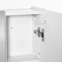 kleankin Spiegelschrank Badschrank mit LED-Beleuchtung 90 x 15 x 75cm Weiß(m-9)