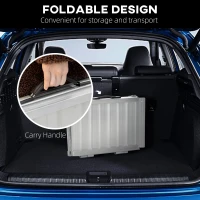 HOMCOM 2ft Aluminium Duo Wheelchair Ramp Pushchair Mobility Assistance Folding w/ Carry Handle Locking Chain Portable 61L x 72W cm(m-5)