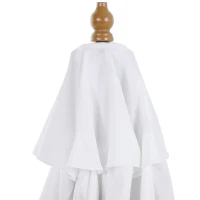 Outsunny Chapéu de Sol de Madeira Ø300x250cm com Altura Ajustável em 3 Níveis para Jardim Terraço Piscina Cafeteria Branco Marfim(m-9)