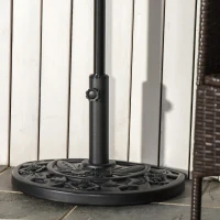 Outsunny Base para Chapéu de Sol Semicircular 9 kg Apto para Mastros de 35 mm 38 mm e 48 mm Preenchido com Cimento 50x32x32cm Preto(m-2)