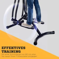 HOMCOM Crosstrainer Eliptyczny Trener Domowy Wyświetlacz LCD Stal Czarny(m-4)