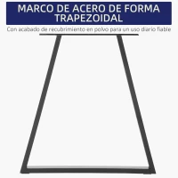 HOMCOM Conjunto de 2 Patas para Mesa Patas de Diseño Trapezoidal con Tornillos Incluidos para Mesa DIY 70x5x72 cm Negro(m-6)
