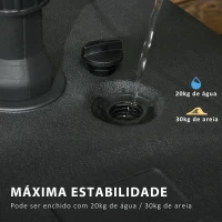 Outsunny Base para Chapéu de Sol Suporte para Chapéu de Sol Recarregável com Água ou Areia HDPE 46x45x26cm Preto(m-5)