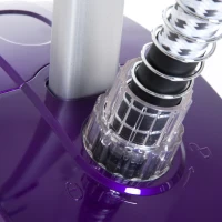 HOMCOM Ferro de Engomar a Vapor com Depósito de 1,8L e Temperatura Ajustável em 11 Níveis 21,5x30x150 cm Branco e Roxo(m-8)