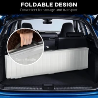 HOMCOM 5ft Aluminium Duo Wheelchair Ramp Pushchair Mobility Assistance Folding w/ Carry Handle Locking Chain Portable 152L x 72W cm(m-4)