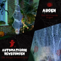 HOMCOM Halloween Mumia, Dekoracja z Efektem Dźwiękowym, z Sensorem Ruchu i LED, 60 cm x 16 cm x 170 cm(m-5)