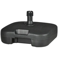 Outsunny Base para Chapéu de Sol Suporte para Chapéu de Sol Recarregável com Água ou Areia HDPE 46x45x26cm Preto(m-1)