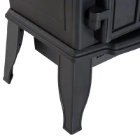 HOMCOM Elektrische Haard, LED-Vlammen, 1000/2000 W, Regelbare Temperatuur & Helderheid, Metaal, 39 x 23 x 56,5 cm(m-8)