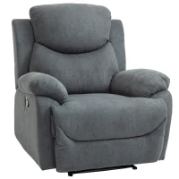 HOMCOM Relaxsessel, Fernsehsessel mit Liegefunktion, Liegesessel, gepolsterter TV Sessel mit Leinenoptik, Ruhesessel für Wohnzimmer, Schlafzimmer, Grau(m-1)