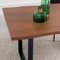 HOMCOM Esstisch im Industrie-Design, Küchentisch, großer Tisch, 160 cm x 85 cm x 75 cm, Braun + Schwarz(m-8)