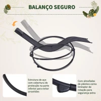 Outsunny Espreguiçadeira de Balanço de Jardim com Apoio para a Cabeça Amovível Dobrável e Tecido de Textilene 154x80x84 cm Preto(m-5)