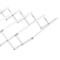 HOMCOM Estendal de Parede Extensível de 63,5cm de Metal com 5 Barras para Interior e Exterior Carga 10kg 63,5x60x20cm Branco(m-9)