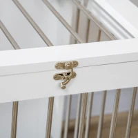 PawHut Dog Crate with 2 Doors, Dog Crate, Lockable, Steel Grating, 80 cm x 50 cm x 56.5 cm, White + Silver(m-4)