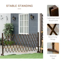 Outsunny Freestanding Garden Fencing, Expanding Fence Trellis, Movable Scissor Grid, Foldable Garden Screen Panel for Patio Lawn Decoration, 225L x 106Hcm, Dark Brown(m-6)