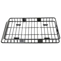 HOMCOM uniwersalny kosz dachowy do samochodu bagażnik dachowy kosz bagażowy kosz na bagaż półka metal czarny 162 x 99 x 16 cm(m-4)