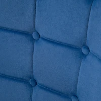 HOMCOM Modern Armchair with Footstool, Upholstered Accent Chair with Ottoman, Steel Legs, Velvet Wingback Chair for Living Room, Bedroom, Home Study, Dark Blue(m-8)