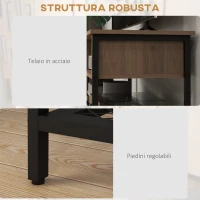 HOMCOM Mobile Porta TV fino 48" Stile Industriale in Legno e Acciaio, 110x40x48cm, Marrone e Nero(m-7)