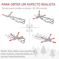 HOMCOM Árvore de Natal Artificial 180 cm com 536 Ramos e Base Cruzada de Madeira Decoração para Interiores Ø90x180 cm Verde(m-6)
