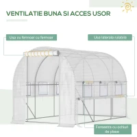 Outsunny Sera Walk‑In Tunel 3×2×2 m din Policarbonat – 6 Ferestre(m-4)