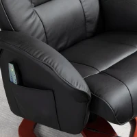 HOMCOM massagestoel relaxfauteuil met voetenbank relax ligbed relaxfauteuil zwart(m-9)