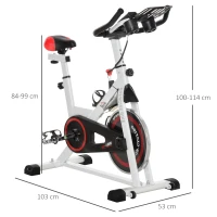 HOMCOM Bicicleta Spinning – 8 kg Volant pentru Fitness Acasa(m-3)