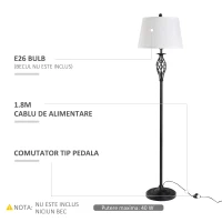 HOMCOM set 3 lampi (2 de masa, 1x lampa de podea)(m-7)